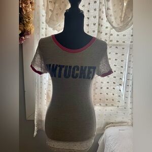 Gray and Pink Nantucket Women's Short Sleeve Tee